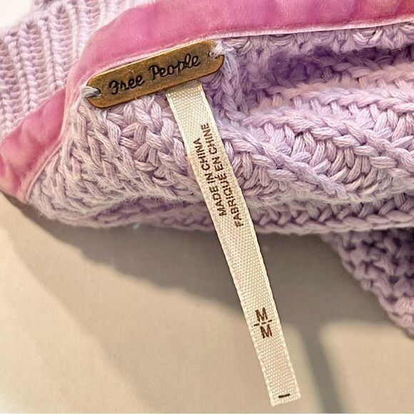 Free People Damsel Sweater Purple Bell Sleeve Cable Knit, Size M - Picture 11 of 14